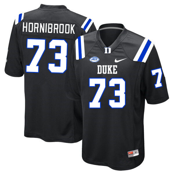 Men #73 Jake Hornibrook Duke Blue Devils College Football Jerseys Stitched-Black - Click Image to Close